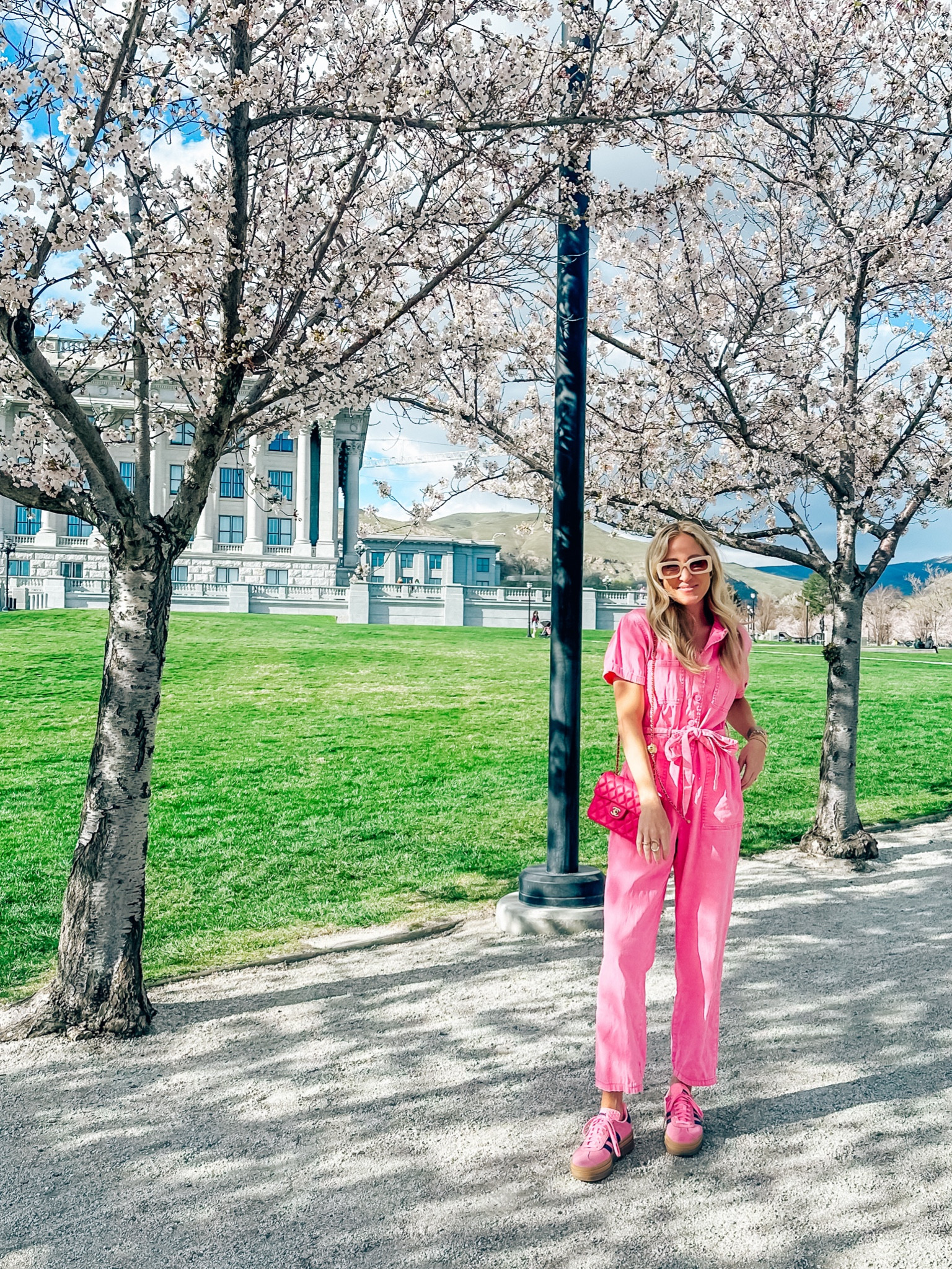 Pink jumpsuit- wearing XS, adidas gazelle run big order one size down! Amazon sunnies 