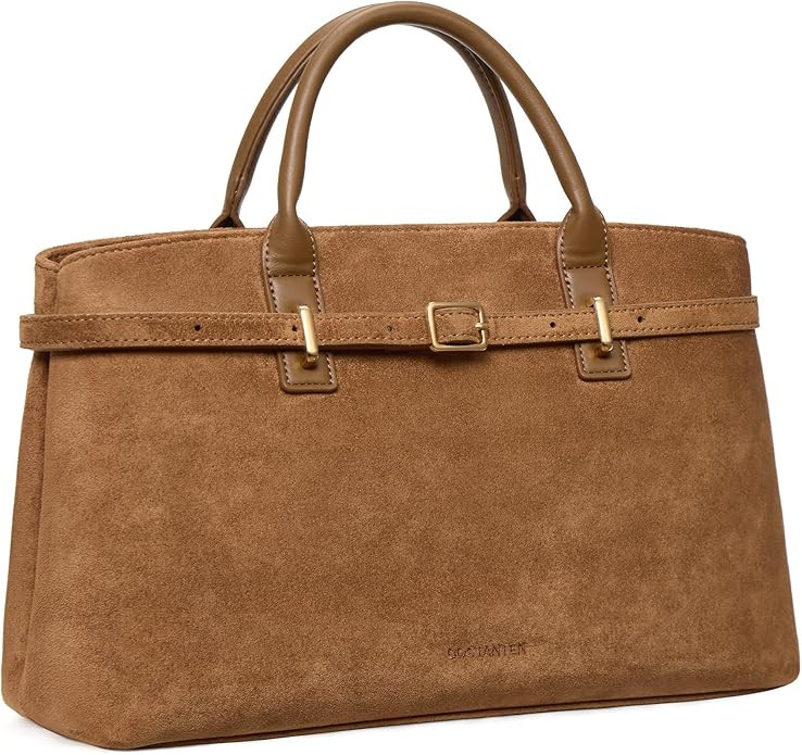 BOSTANTEN Soft Structured Satchel Bag for Women Medium Work Tote Handbag | Commute or everyday, L... | Amazon (US)