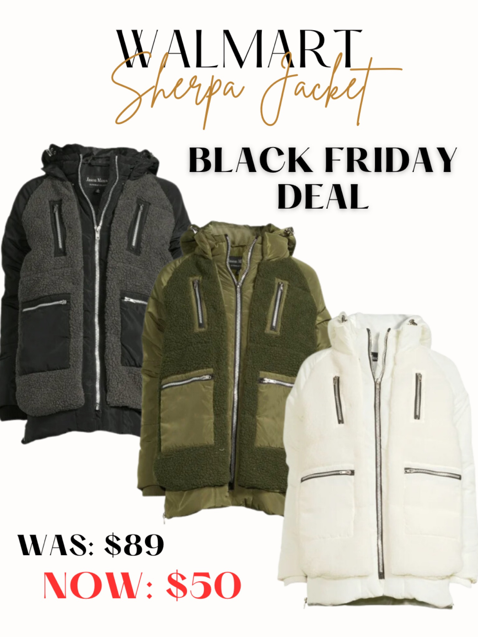 Walmart Sherpa Jacket🌟

Walmart fashion finds, fall fashion finds, winter jacket under $100, Amazon jacket, Black Friday deal

#LTKSeasonal #LTKsalealert #LTKfindsunder50