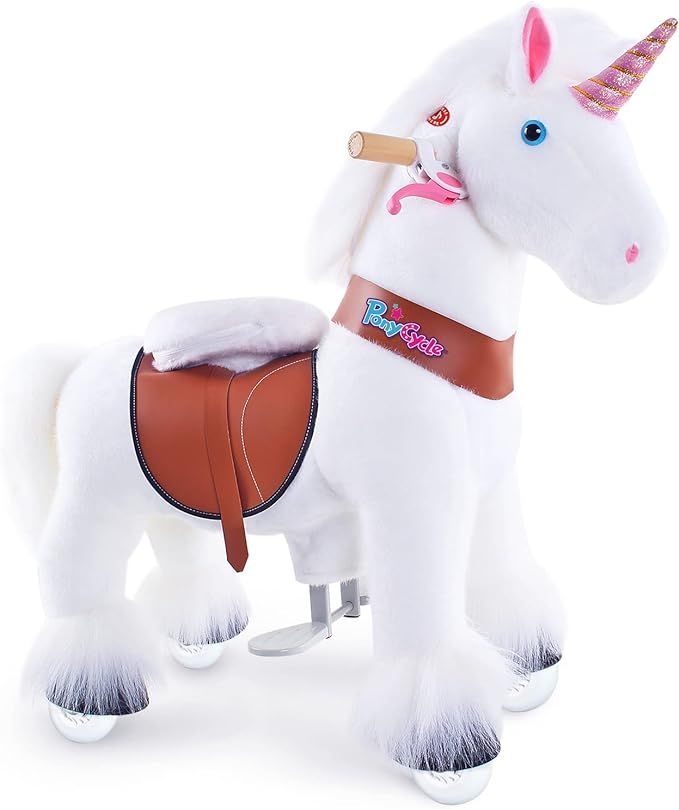 PonyCycle Authentic Unicorn Ride on Toy Rocking Horse (with Brake/ 30" Height/Size 3 for Age 3-5)... | Amazon (US)