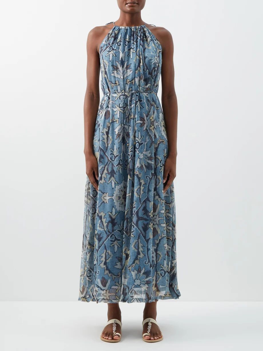 Serena Savitri-print chiffon dress | Hannah Artwear | Matches (US)