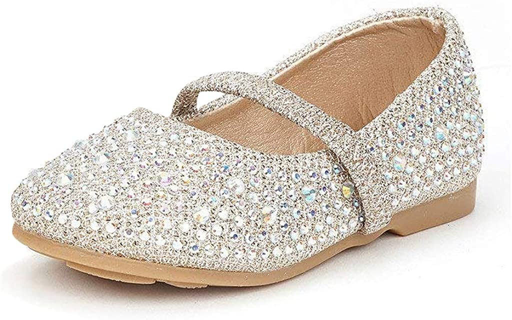DREAM PAIRS Kids Girls Rhinestones Ballet Flat Shoes Toddler Fashion Dress Shoes MUY-SHINE-INFANT... | Walmart (US)