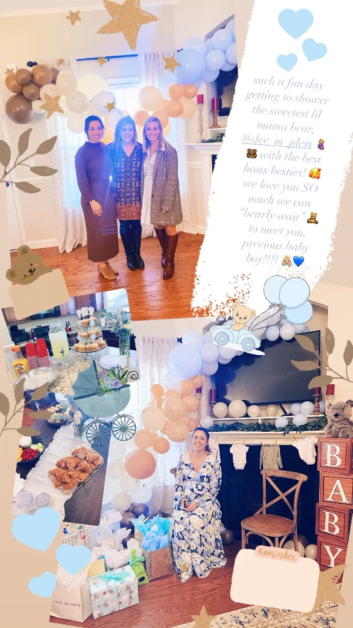 such a fun day getting to shower the sweetest lil mama bear, @dev_m_pless 🤰🏼🐻 with the best hosts/besties! 🥰we love you SO much we can “bearly wait” 🧸 to meet you,  precious baby boy!!!! 👼🏼💙

#LTKfamily #LTKSeasonal #LTKbaby