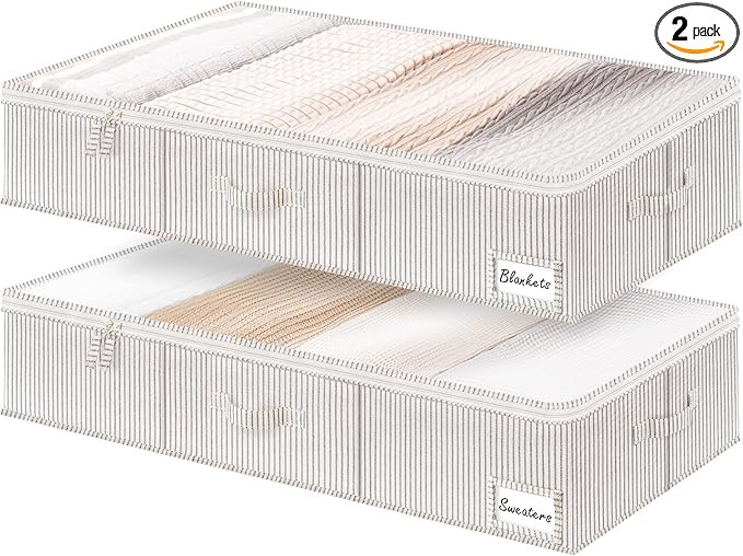 StorageWorks Extra Large Under Bed Storage Containers with Handles and Label Holder, 2 Pack Ultra... | Amazon (US)