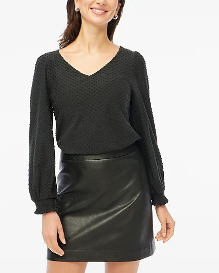 V-neck clip-dot top | J.Crew Factory