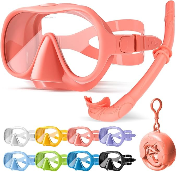 NARUTOO Snorkel Set Adults, Fashionable Macaron Colors Frameless Snorkeling Mask, Ultra Wide View... | Amazon (US)