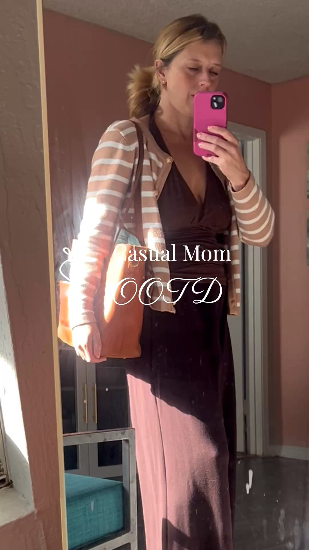 Running errands all day in an easy, elevated neutral look 🤎 Featuring a striped sweater layered over a brown halter, flowy wide leg pants, my favorite sandals, and a classic leather tote. Effortless pieces that make you feel instantly put together while staying comfortable all day long. Easy, breezy, chic. ✨ #LTKStyle #NeutralStyle #CapsuleWardrobe #EffortlessStyle #EverydayChic #WideLegPants #MinimalStyle #BusinessCasualStyle

#LTKgrwm #LTKootd #LTKdayinmylife