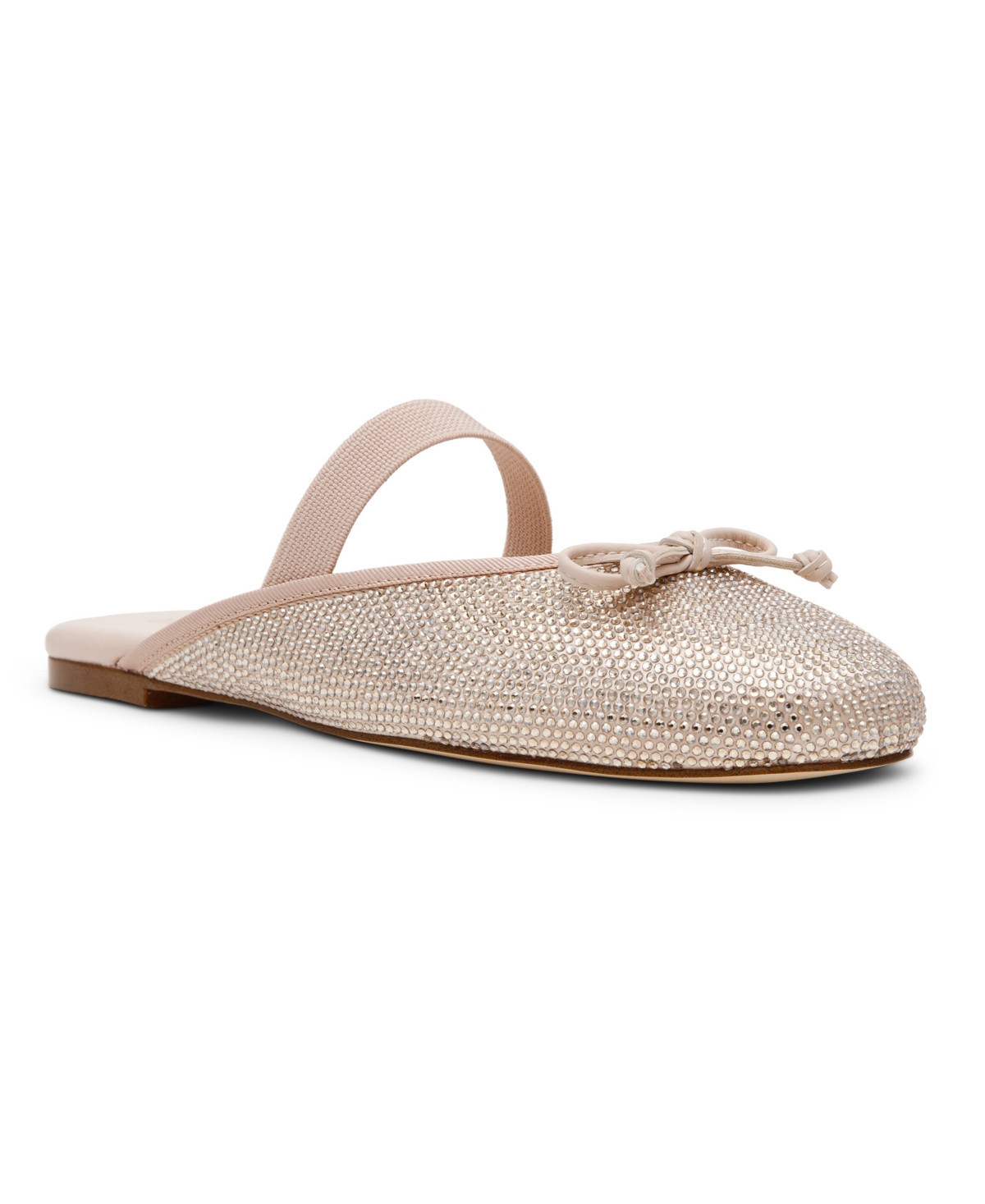 Steve Madden Women's Cutesy-r Mary-Jane Ballet Slide Flats - Blush Rhinestone | Macy's