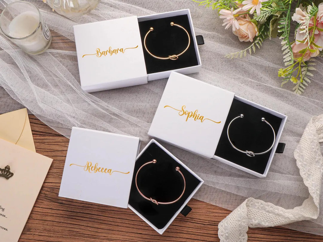 Personalized Bridesmaid Proposal Gift, Custom Tie the Knot Bracelet for Bridesmaid, I Couldn't Ti... | Etsy (US)