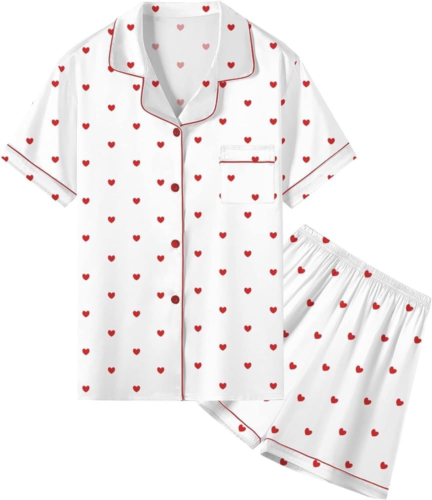 Umeyda Women & Girls Satin Pajamas, Soft Silk Button Down Sleepwear 2 Piece PJS Set, Gifts for Mo... | Amazon (US)