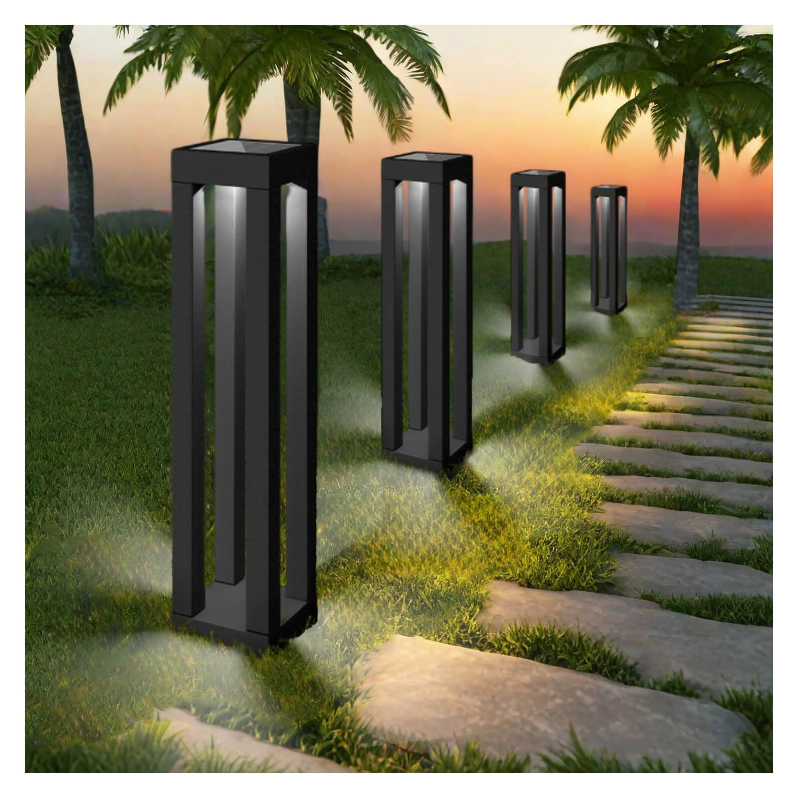 Solar Powered Outdoor Floor Lamp, Stainless Steel Solar Street Lights, Solar Floor Lamp Waterproo... | Amazon (US)