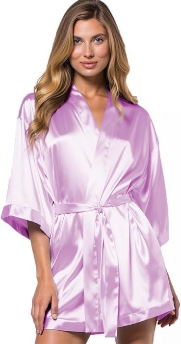 Turquaz Women's Bride Bridesmaids Silky Robe Satin Kimono Robes for Women Lingerie | Amazon (US)