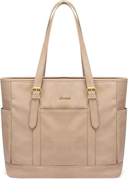 LOVEVOOK Laptop Tote Bag for Women,Vintage Leather Work Tote Bag for Women Computer Briefcase Bag... | Amazon (US)