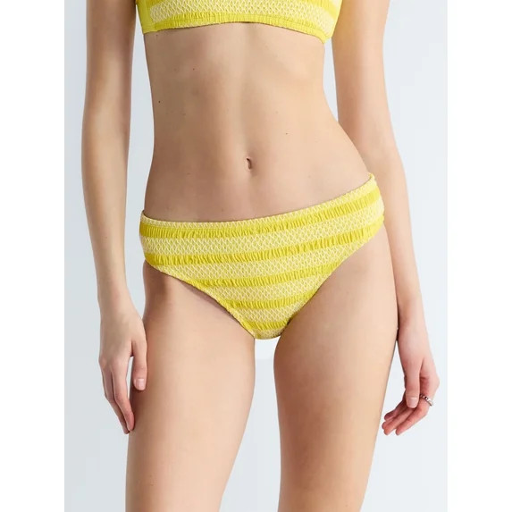 Free Assembly's Women's Textured Mid Rise Bikini Bottoms, Sizes XS-XL | Walmart (US)