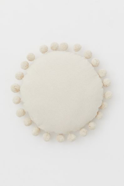 Round cushion with pompoms | H&M (UK, MY, IN, SG, PH, TW, HK)