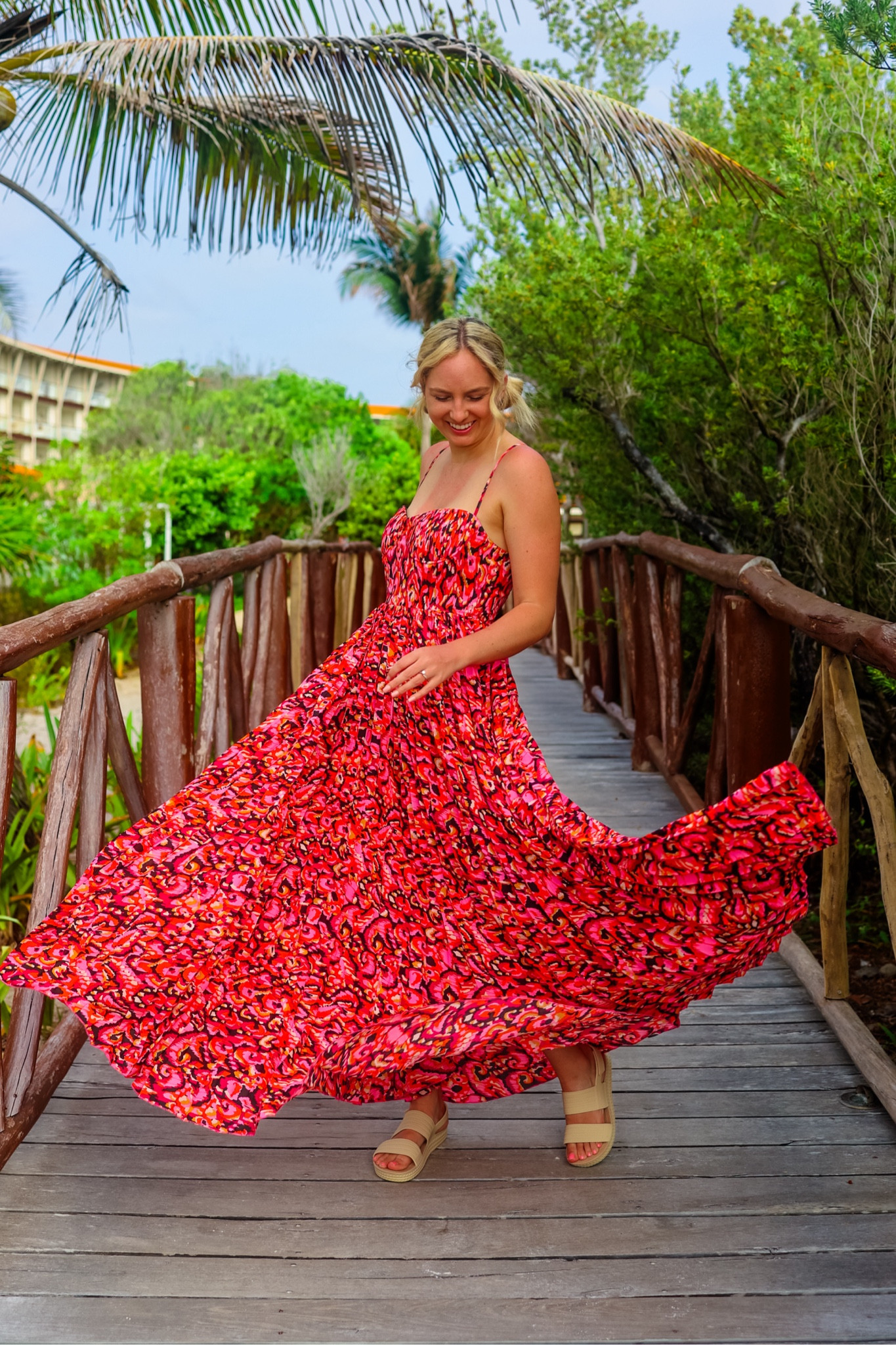 chinese dress ladies Achanti Pleated Maxi Dress - Pink Azalea