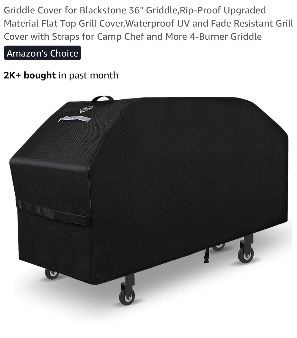 Griddle Cover for Blackstone 36" Griddle, Rip-Proof Upgraded Material Flat Top Grill Cover, Waterproof UV and Fade Resistant Grill Cover with Straps for Camp Chef and More 4-Burner Griddle

#LTKFindsUnder50 #LTKHome #LTKSaleAlert
