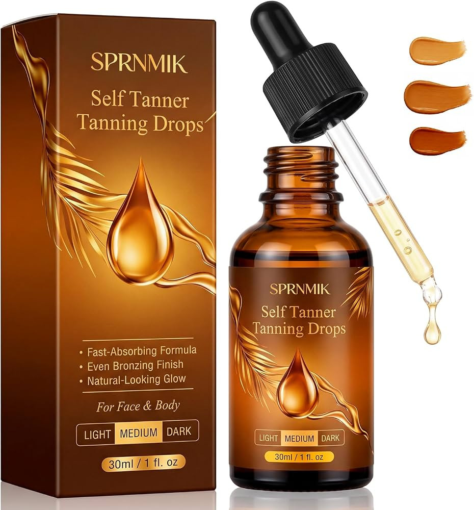 Self Tanning Drops for Face & Body, Face Self Tanner Drops with Natural-Looking Glow to Add to Mo... | Amazon (US)