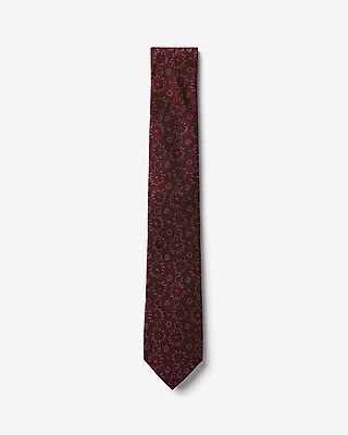 Narrow Floral Patterned Silk Tie | Express