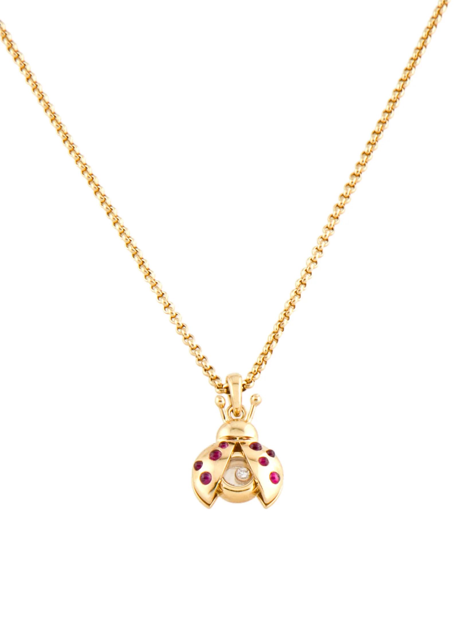 18K Ruby & Diamond Happy Diamonds Ladybug Pendant Necklace | The RealReal
