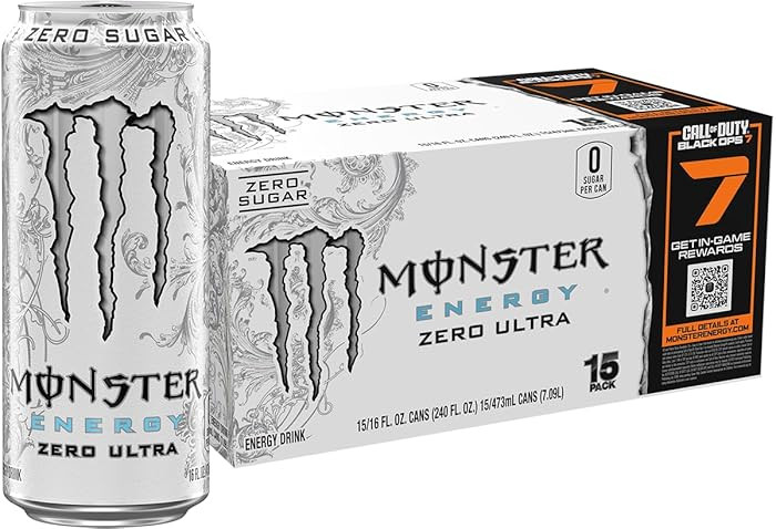 Monster Energy Zero Ultra, Sugar Free Energy Drink, 16 Ounce (Pack of 15) | Amazon (US)