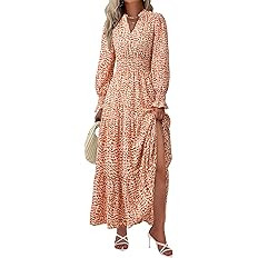 PRETTYGARDEN Women's Floral Maxi Dress 2025 Fall Long Sleeve V Neck Casual A Line Long Flowy Boho... | Amazon (US)