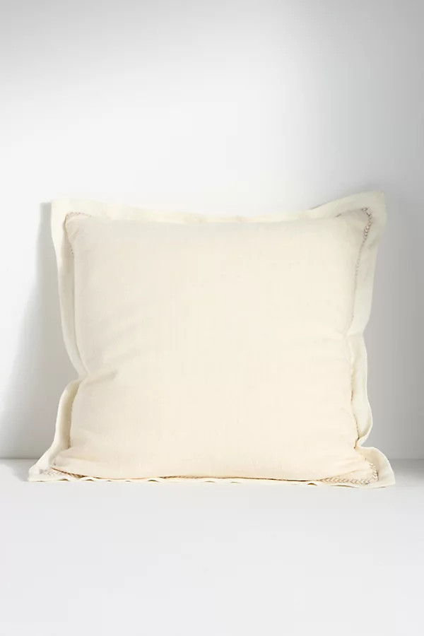 Lucy Linen Embroidered Pillow | Anthropologie (US)
