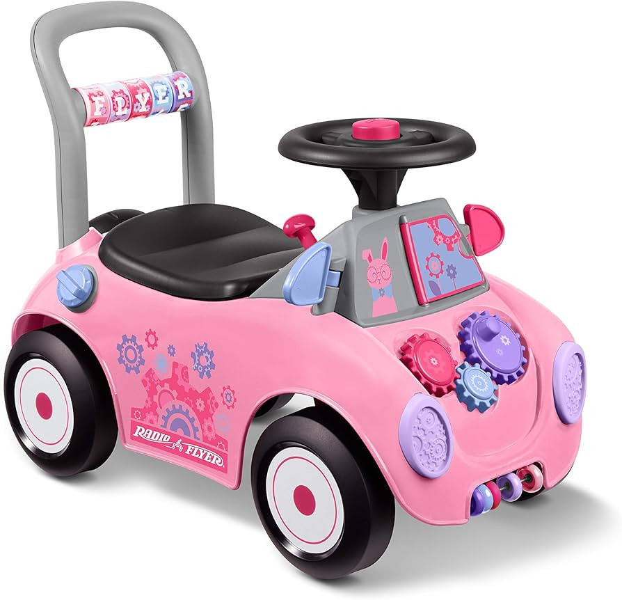 Radio Flyer Creativity Car, Sit to Stand Toddler Ride On Toy, Ages 1-3, Pink Kids Ride On Toy, La... | Amazon (US)
