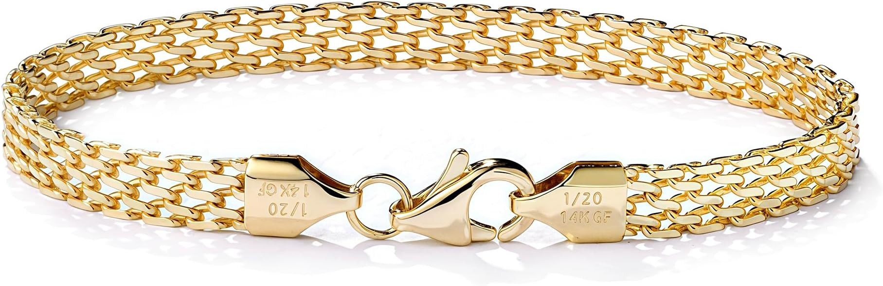 5mm Mesh Link Chain Bracelets for Women 14K Gold Bracelets Dainty Link Bracelet 6.5-8 Inches Jewe... | Amazon (US)