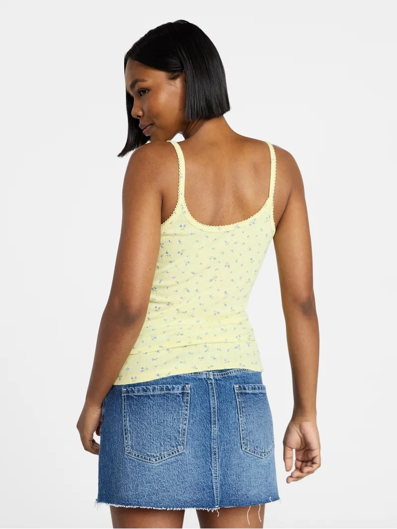 No Boundaries Pointelle Tank Top, Women's XXS-XXL | Walmart (US)