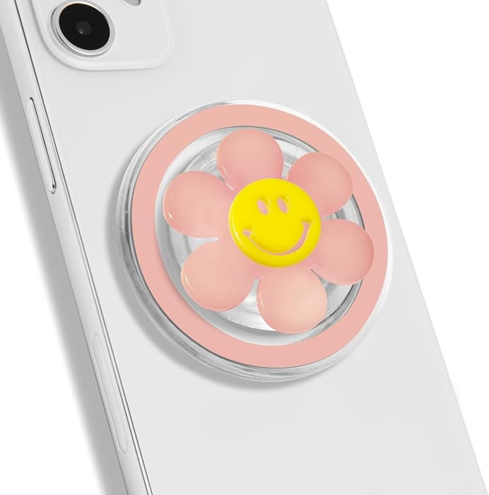 Magnetic Luminous Smiley Flower Mobile Phone Grip: Swappable & Collapsible Grip for Phones & Tabl... | Amazon (US)