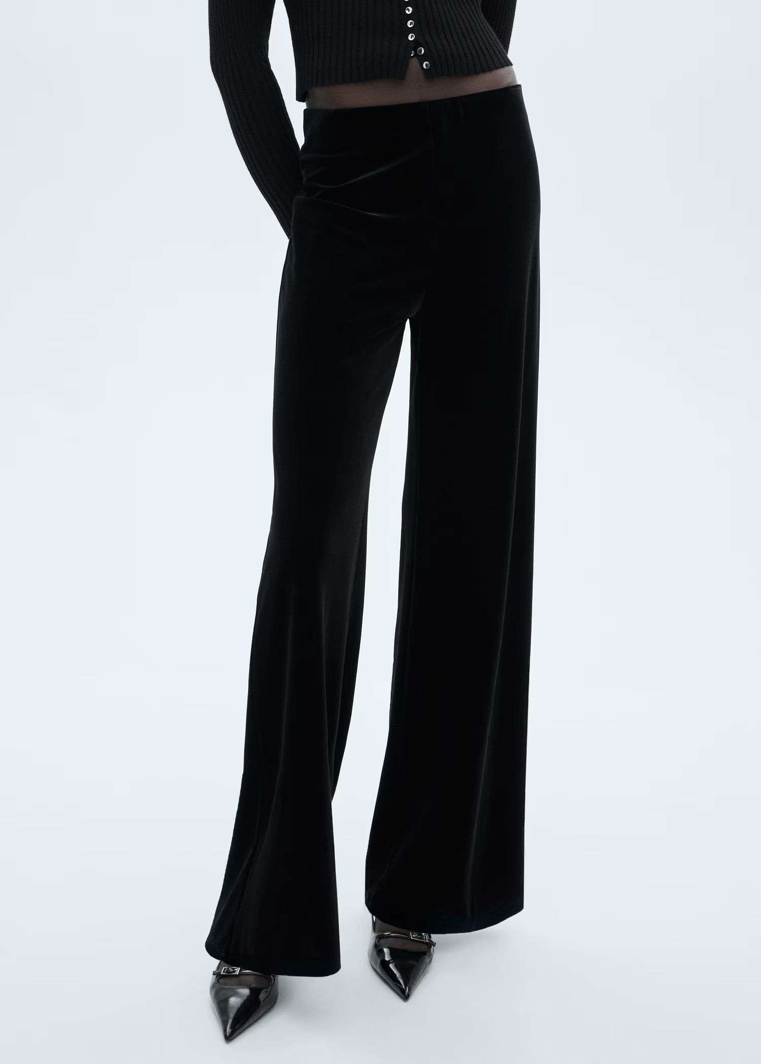 Velvet wideleg pants - Women | MANGO USA | Mango (US/MX/AU)