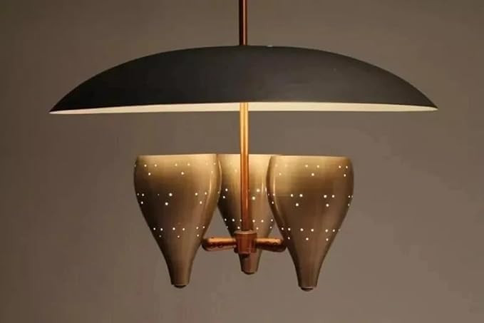 1950's Brass Mid Century Italian Disk Shade Sputnik Chandelier Stilnovo Ceiling Lights | Amazon (US)