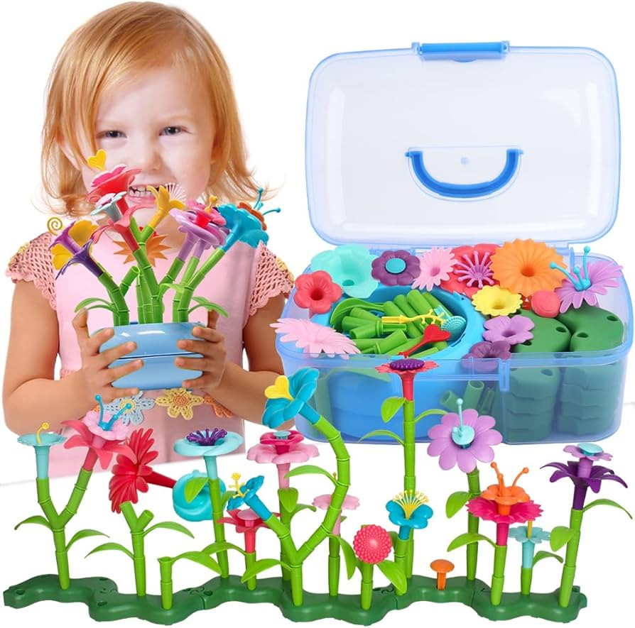 BIRANCO. Flower Garden Building Set - Grow up! Fun Stacking Toys for Toddlers and Kids Age 3-6 Ye... | Amazon (US)