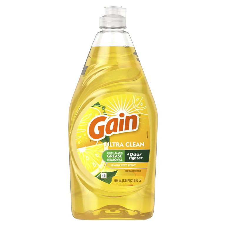Gain Ultra Dishwashing Liquid Dish Soap, Lemon Zest, 21.6 fl oz - Walmart.com | Walmart (US)