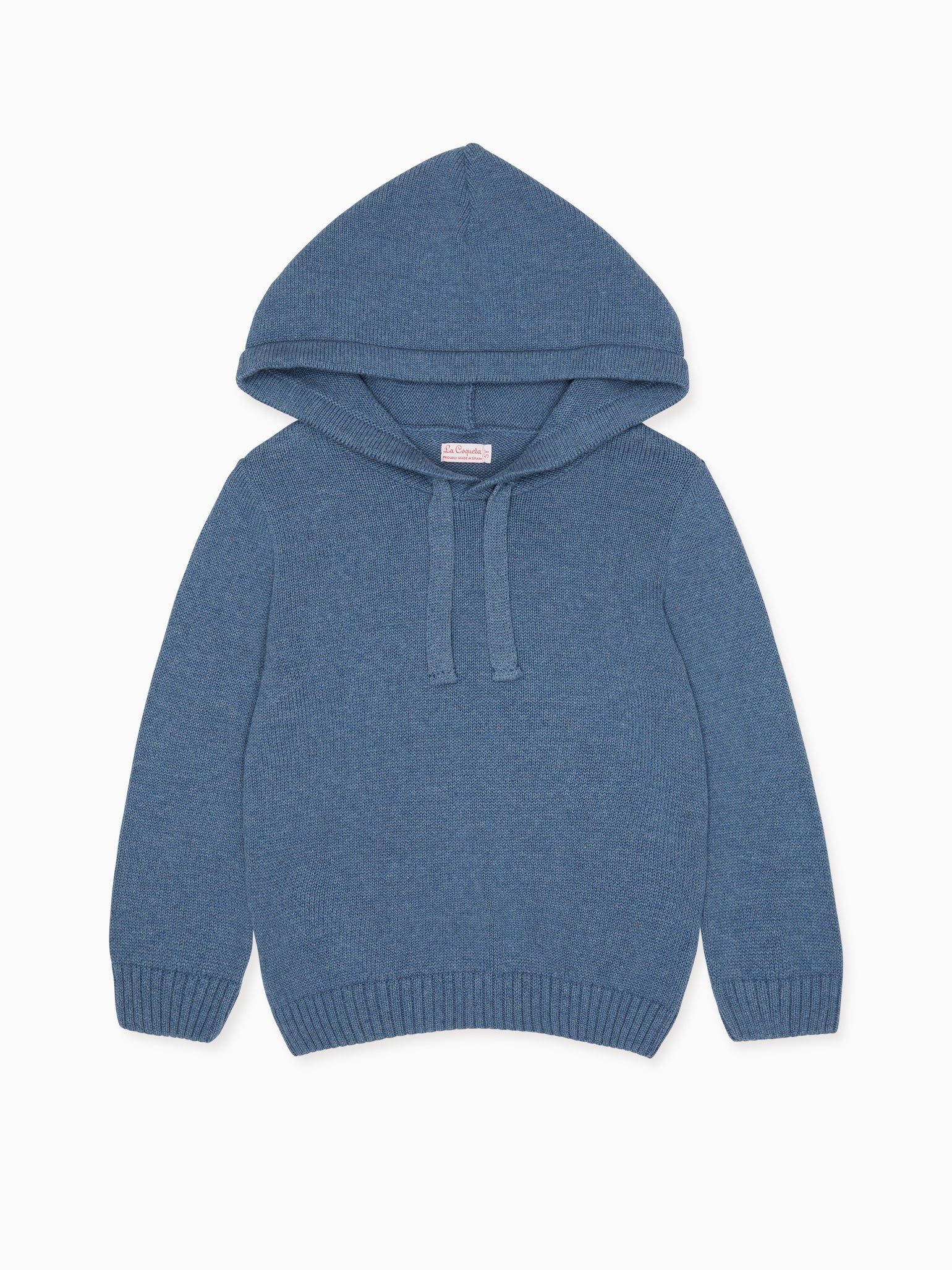 Blue Melange Leo Boy Hoodie Sweater | La Coqueta (US)