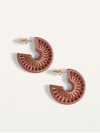 Textile-Wrapped Hoop Earrings for Women | Old Navy (US)