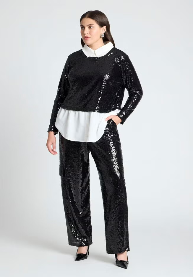 Sequin Cargo Pant | Eloquii