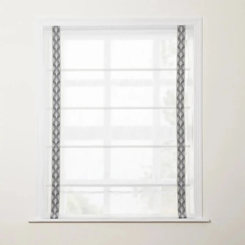 Custom Roman Shade with Trim Border Cordless | TWOPAGES