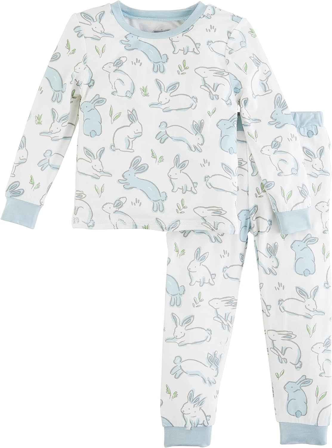 Mud Pie Baby Boy Bunny Pajamas, Blue, 2T | Amazon (US)