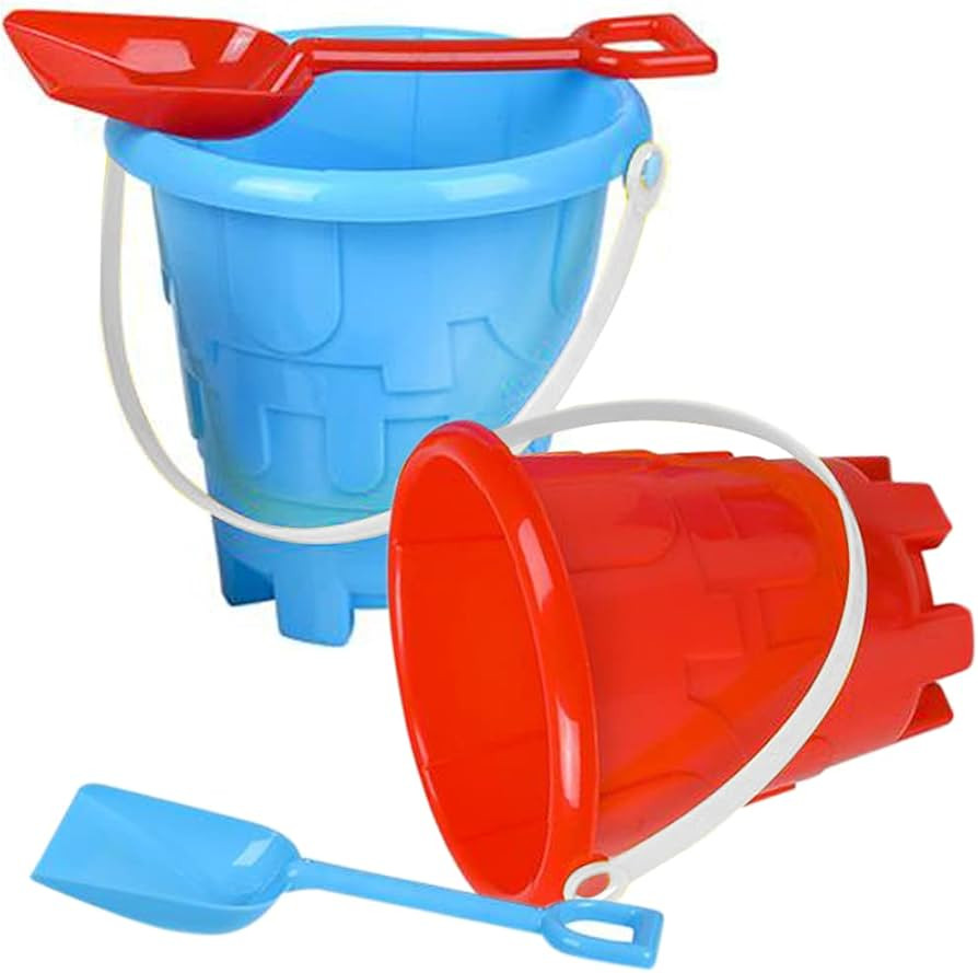 ArtCreativity 6" Beach Bucket and Shovel for Kids (Set of 2) Includes 2 Sand Shovels and 2 Bucket... | Amazon (US)