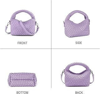 Women Woven Tote Small Crossbody Bag, Weave Quilted Purse Square Shoulder Bag Woven Handbag with ... | Amazon (US)