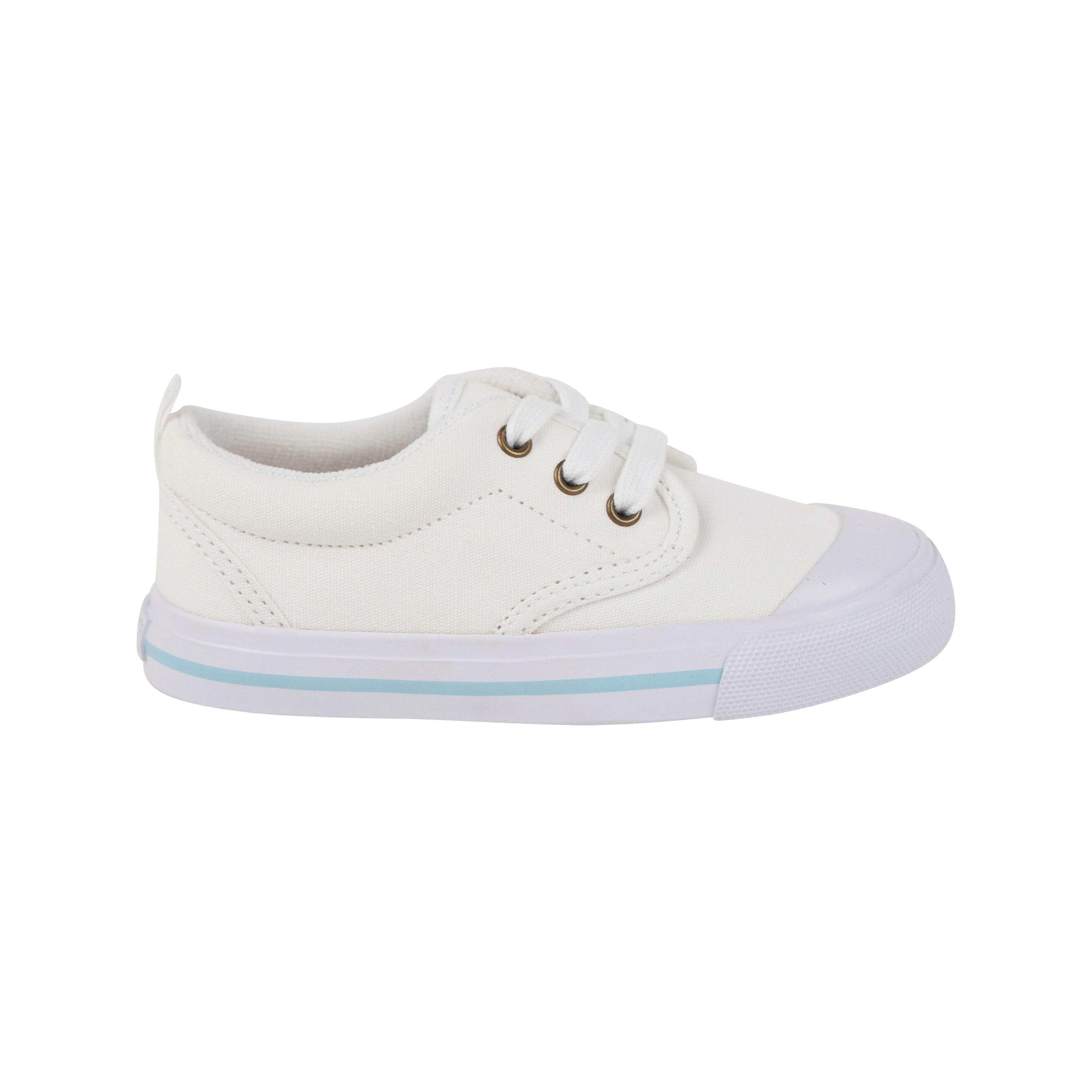 Prep Step Sneakers - Worth Avenue White with Buckhead Blue Stripe | The Beaufort Bonnet Company