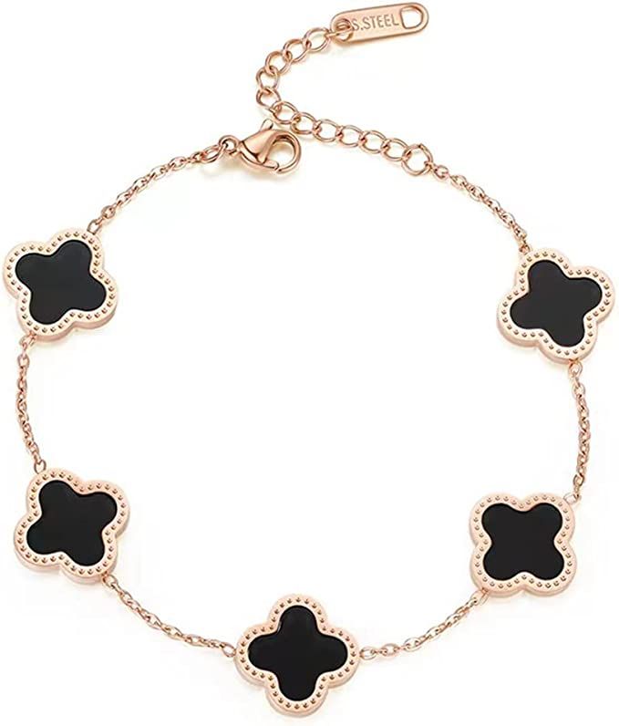 Amazon.com: Bracelets Fashion for Women Girls Adjustable Bracelet Cute Plated 18K Rose Gold Lucky... | Amazon (US)