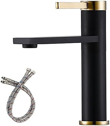 IKEBANA Single Hole Bathroom Faucet, Matte Black and Brushed Gold Bathroom Sink Faucet,Single Handle | Amazon (US)