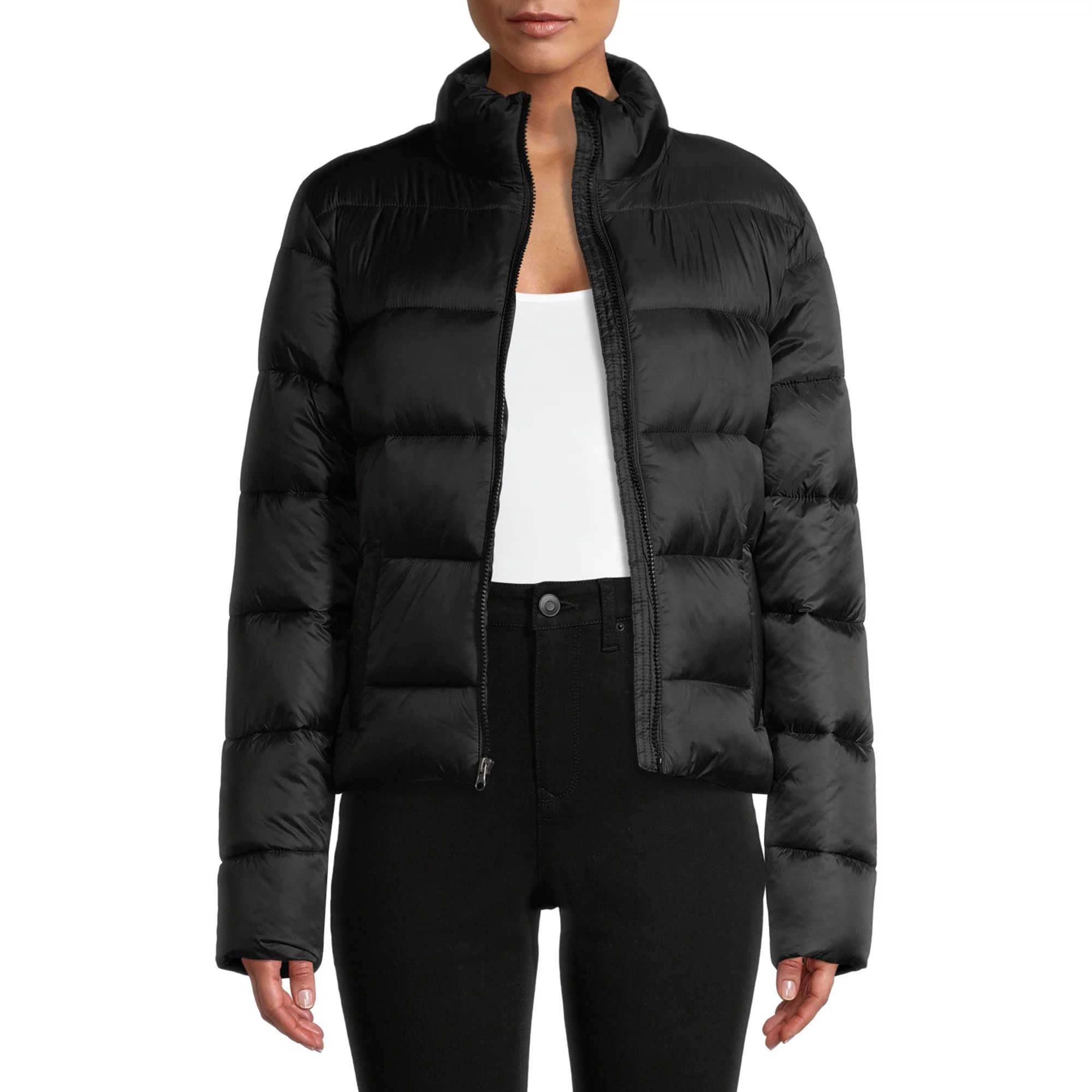 Women's Cropped Puffer Jacket | Walmart (US)