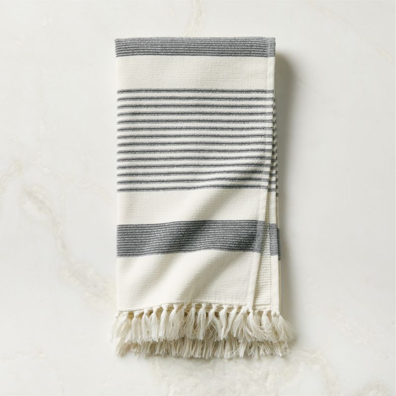 Hali Organic Cotton Black and White Hand Towel + Reviews | CB2 | CB2