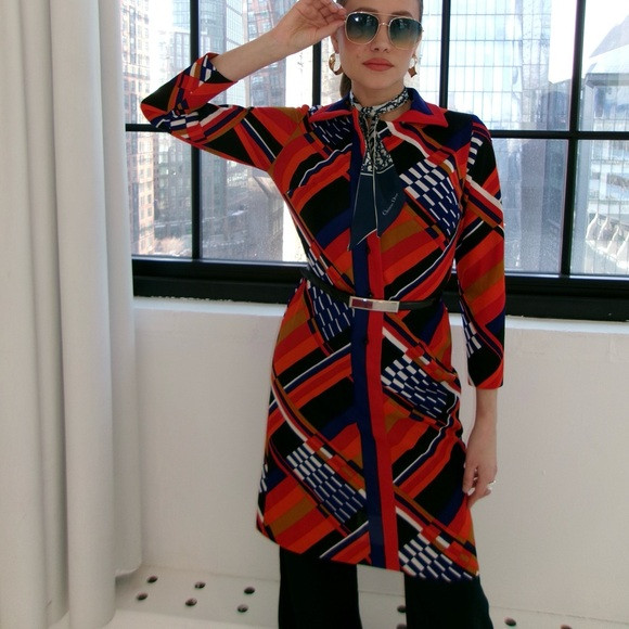 Chic Long Sleeve Geometric Dress | Poshmark