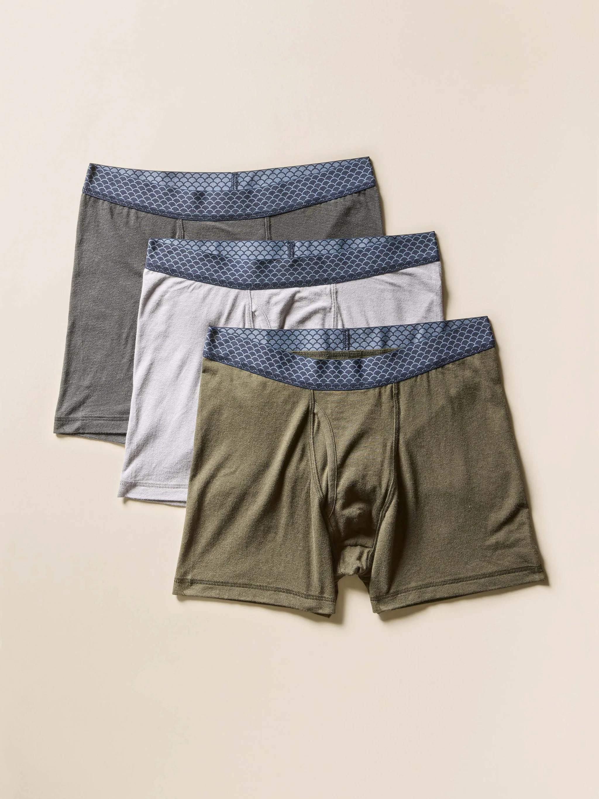Boxer Brief - 3 Pack - Black Grey Olive | Faherty