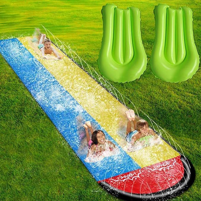 Lawn Water Slides for Kids Adults - Garden Backyard Giant Racing Lanes and Splash Pool, Outdoor 1... | Amazon (US)